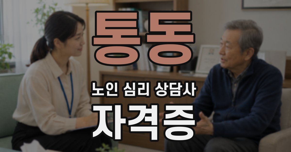 통동 노인 심리 상담사 자격증