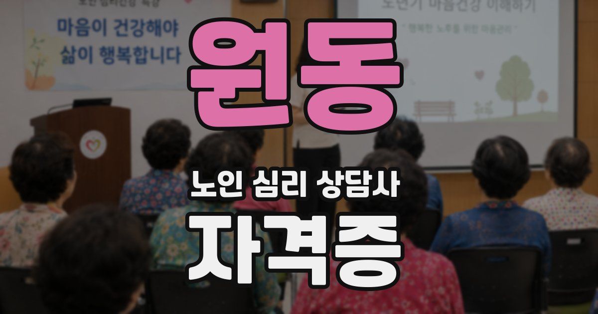 원동 노인 심리 상담사 자격증