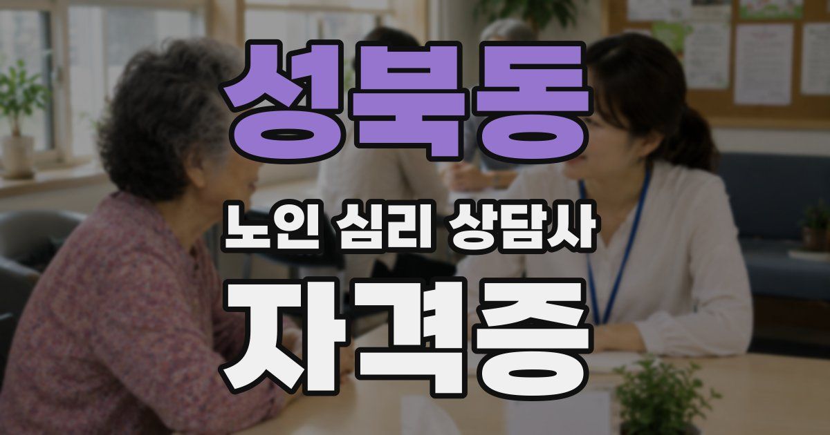 성북동 노인 심리 상담사 자격증