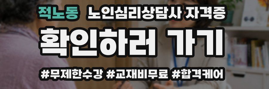 적노동 노인 심리 상담사 자격증