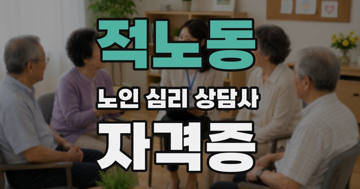 적노동 노인 심리 상담사 자격증