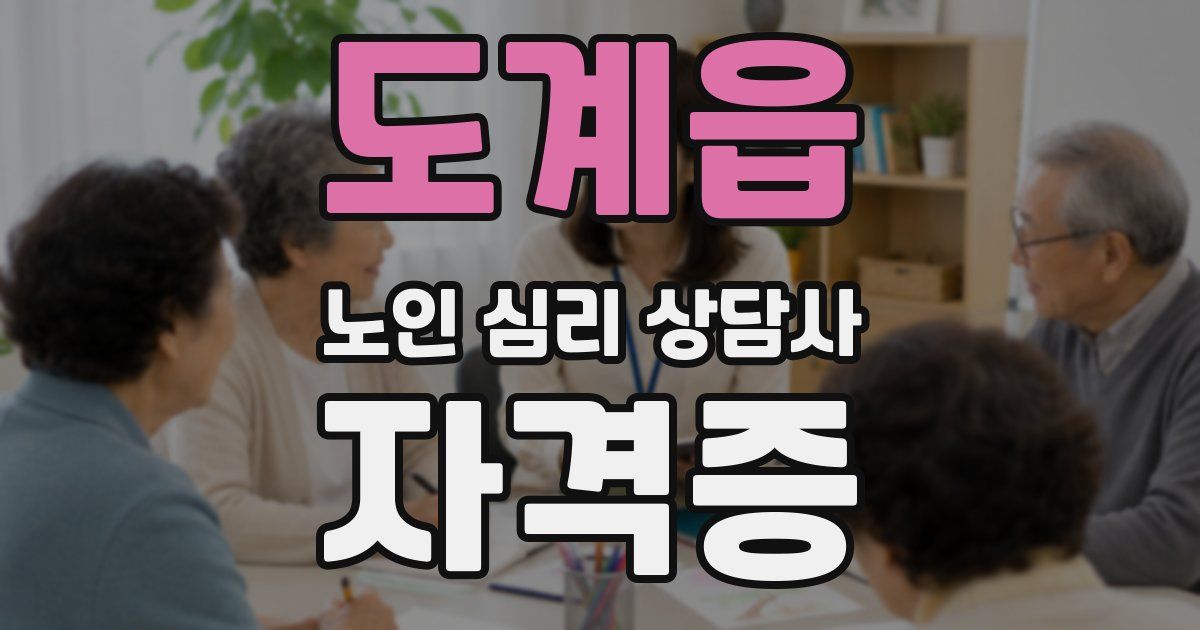 도계읍 노인 심리 상담사 자격증