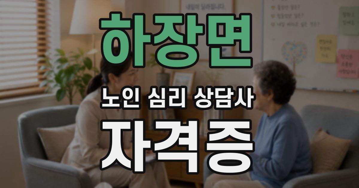 하장면 노인 심리 상담사 자격증