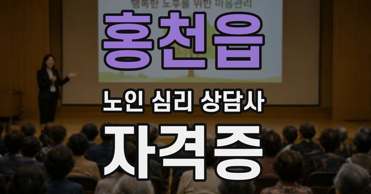 홍천읍 노인 심리 상담사 자격증