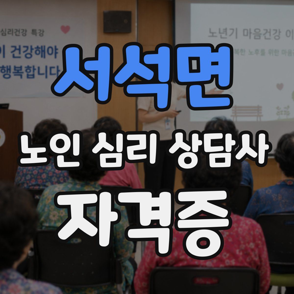 서석면 노인 심리 상담사 자격증