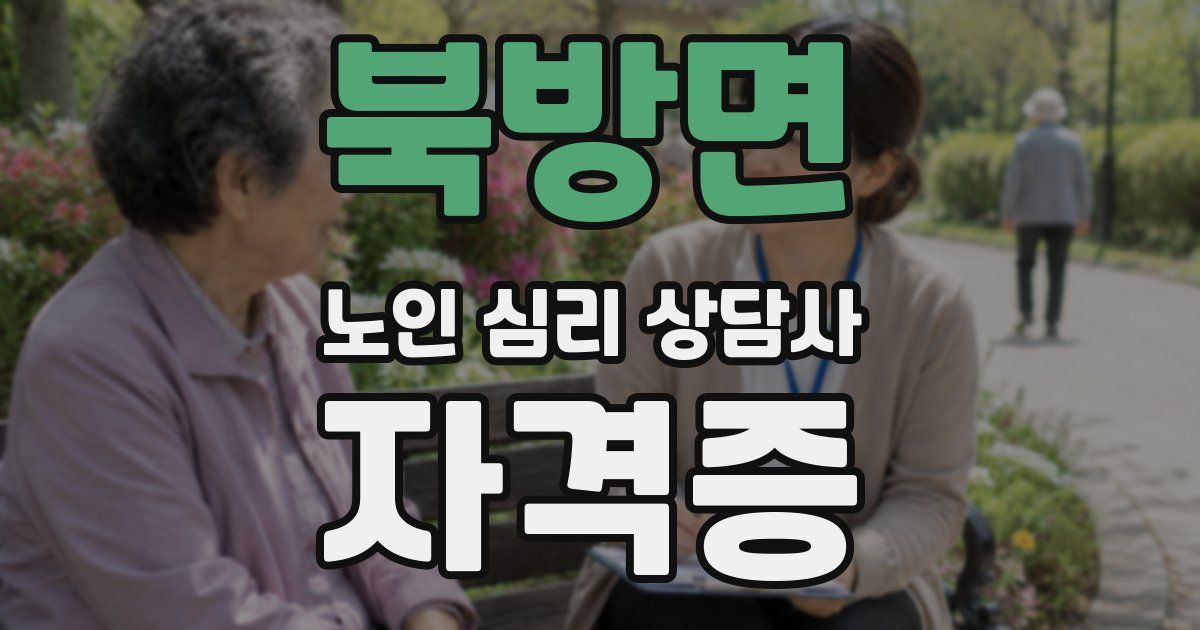 북방면 노인 심리 상담사 자격증