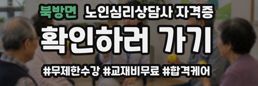 북방면 노인 심리 상담사 자격증