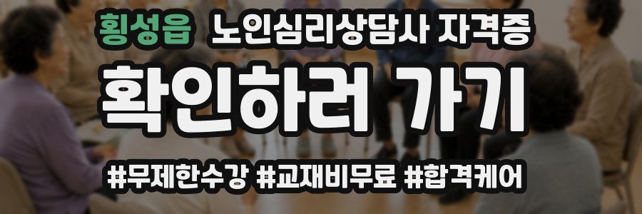 횡성읍 노인 심리 상담사 자격증