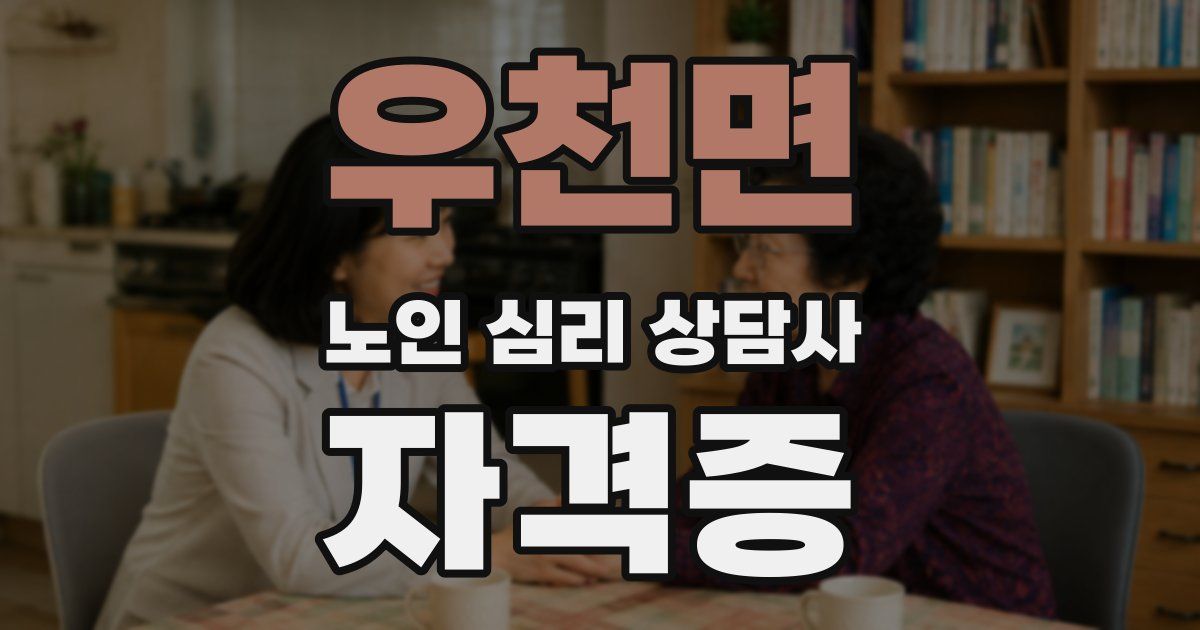 우천면 노인 심리 상담사 자격증