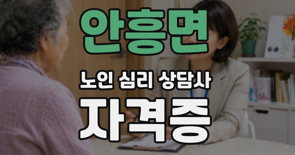 안흥면 노인 심리 상담사 자격증