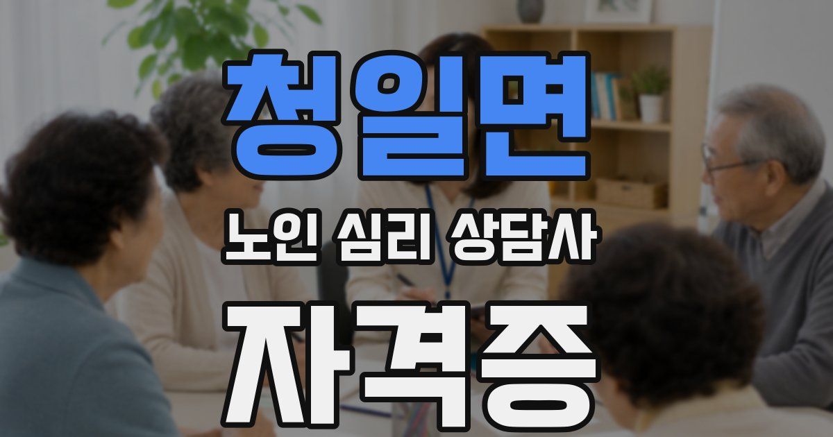 청일면 노인 심리 상담사 자격증