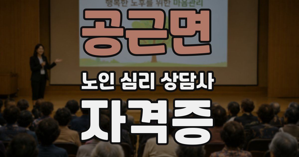 공근면 노인 심리 상담사 자격증