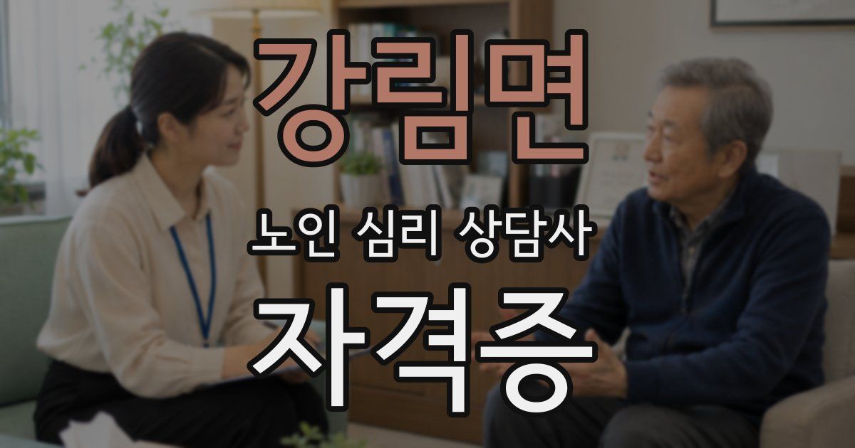 강림면 노인 심리 상담사 자격증