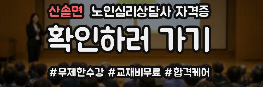 산솔면 노인 심리 상담사 자격증