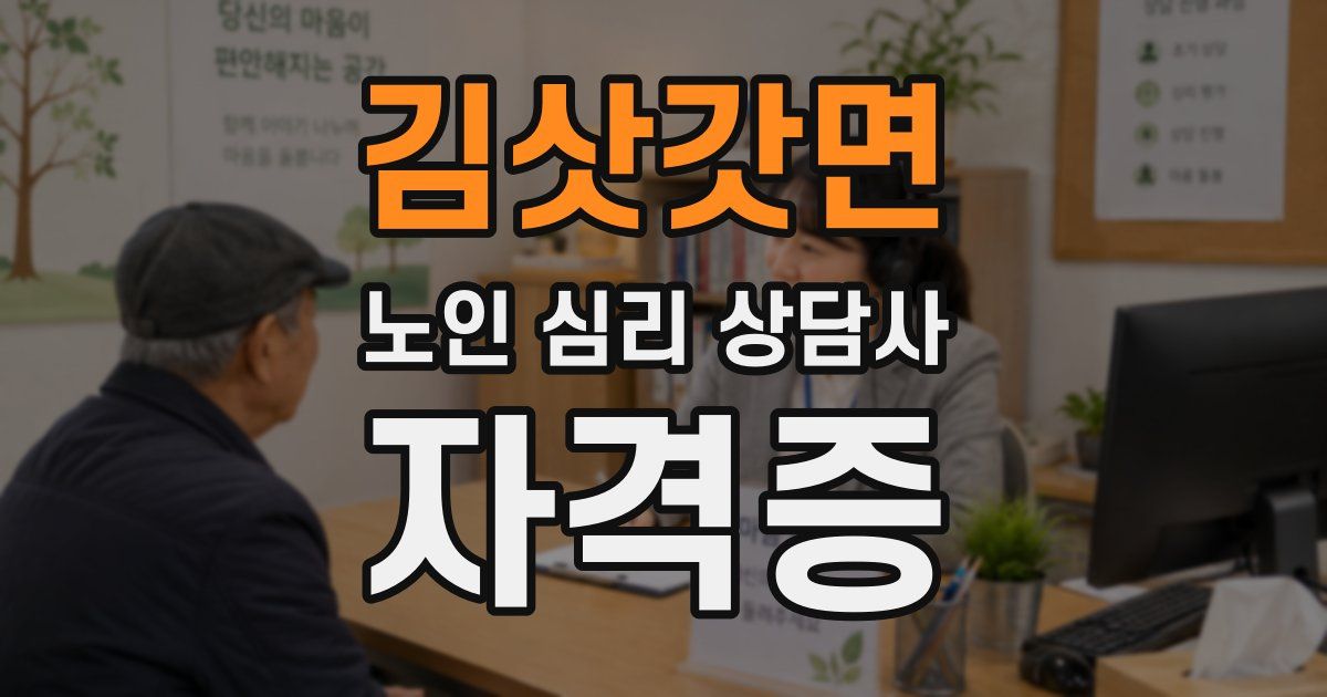 김삿갓면 노인 심리 상담사 자격증