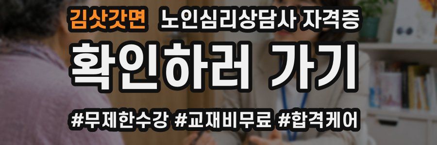 김삿갓면 노인 심리 상담사 자격증