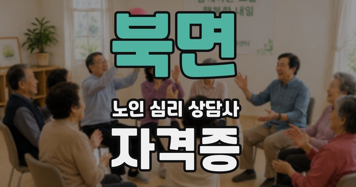 북면 노인 심리 상담사 자격증