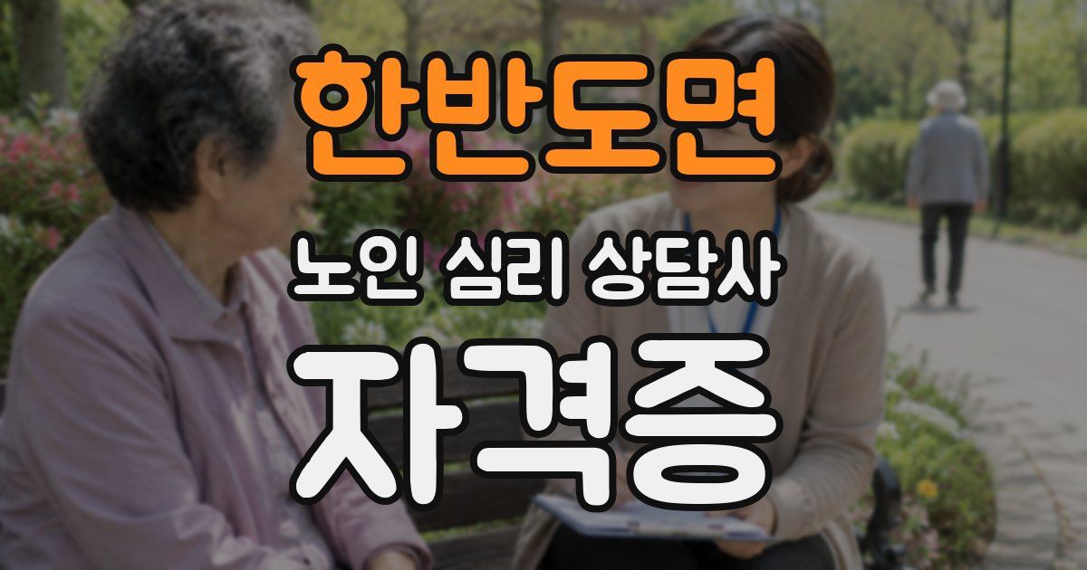 한반도면 노인 심리 상담사 자격증