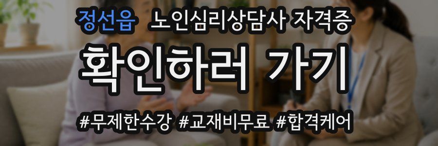 정선읍 노인 심리 상담사 자격증