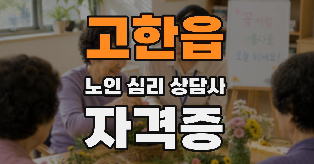 고한읍 노인 심리 상담사 자격증