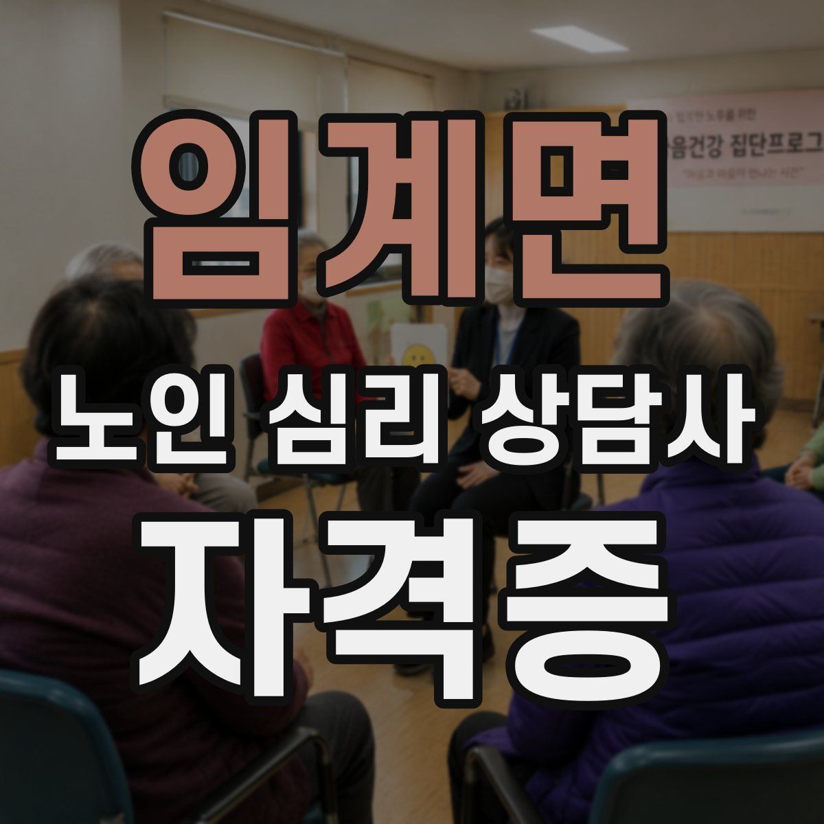 임계면 노인 심리 상담사 자격증