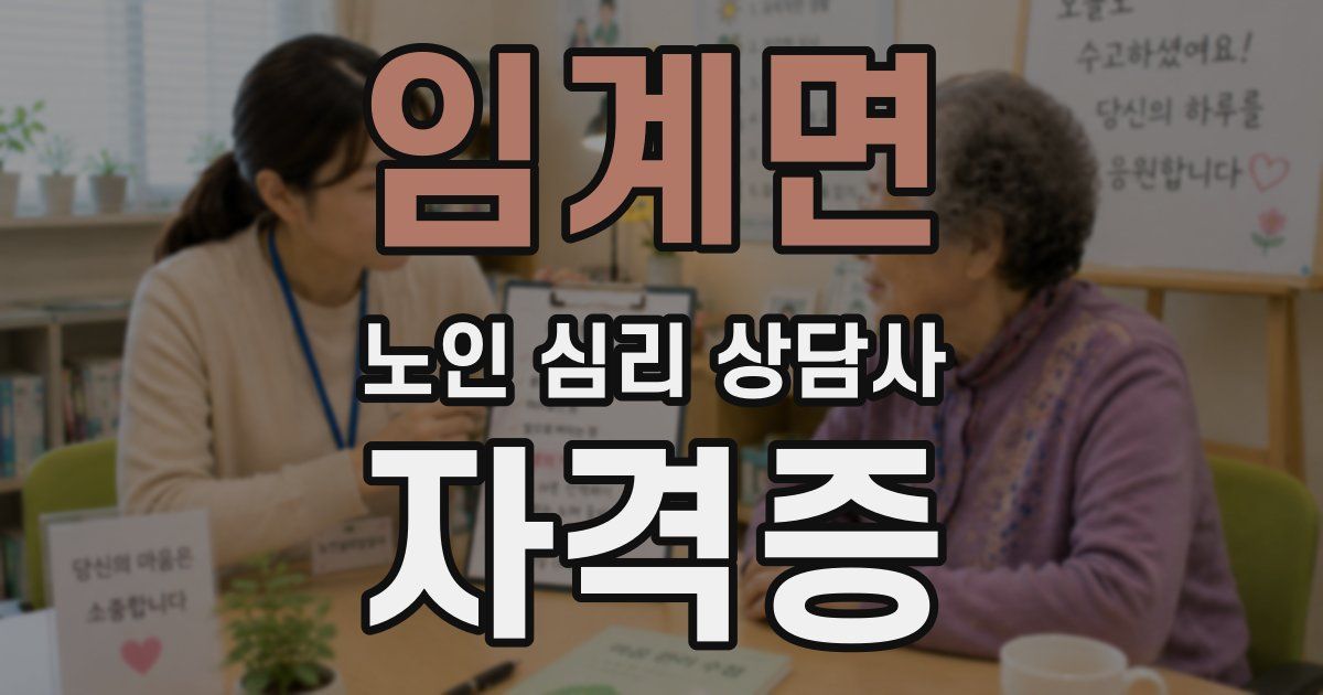 임계면 노인 심리 상담사 자격증