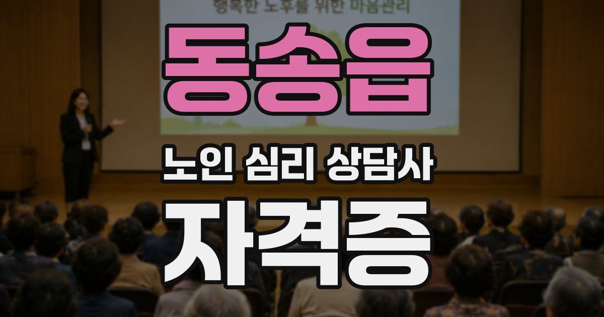 동송읍 노인 심리 상담사 자격증