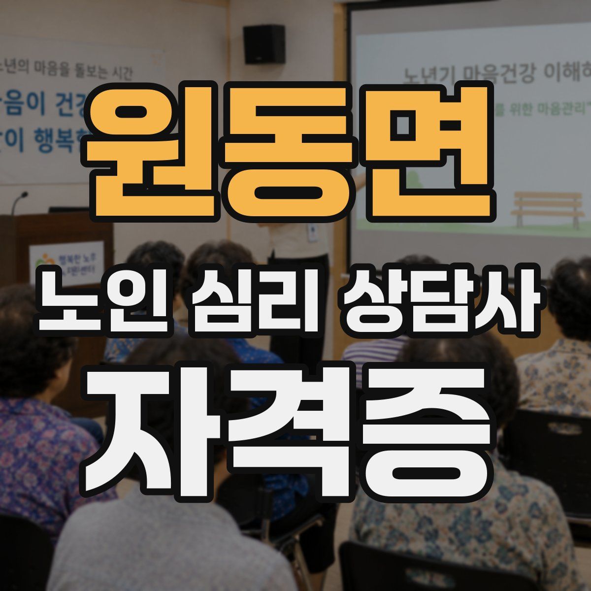 원동면 노인 심리 상담사 자격증