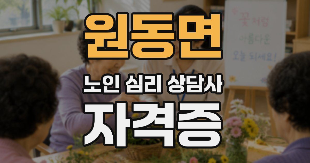원동면 노인 심리 상담사 자격증