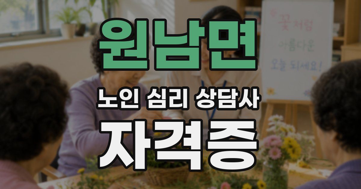 원남면 노인 심리 상담사 자격증