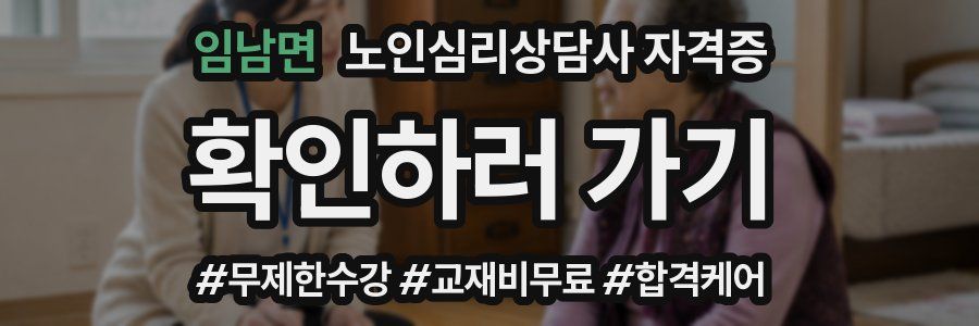 임남면 노인 심리 상담사 자격증