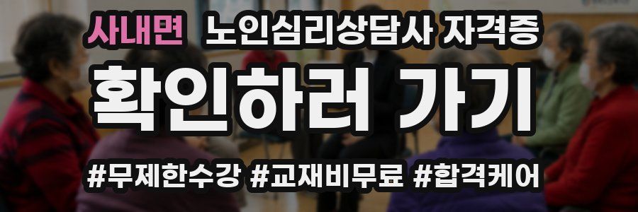 사내면 노인 심리 상담사 자격증