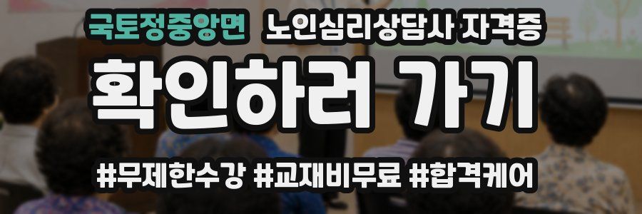 국토정중앙면 노인 심리 상담사 자격증