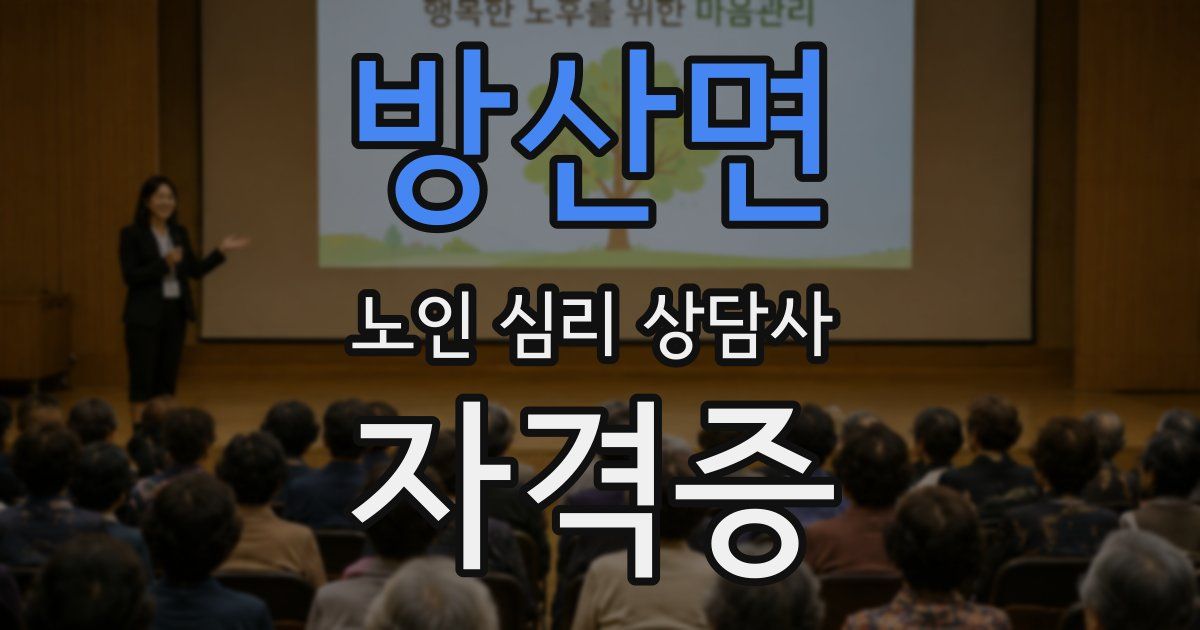 방산면 노인 심리 상담사 자격증
