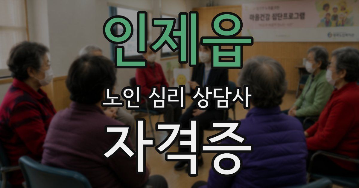 인제읍 노인 심리 상담사 자격증