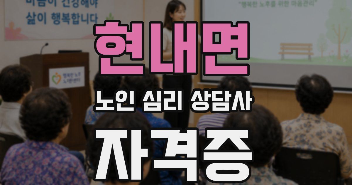 현내면 노인 심리 상담사 자격증
