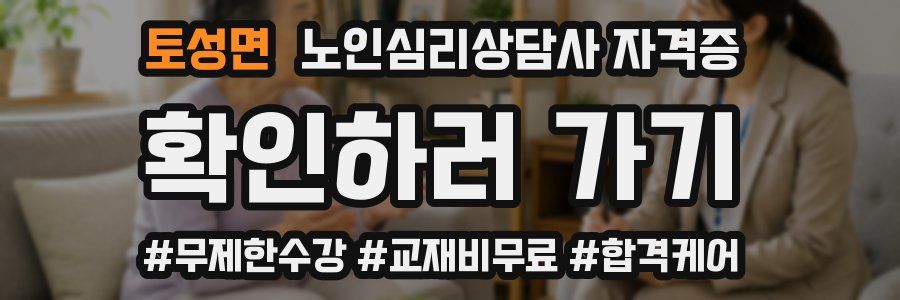 토성면 노인 심리 상담사 자격증