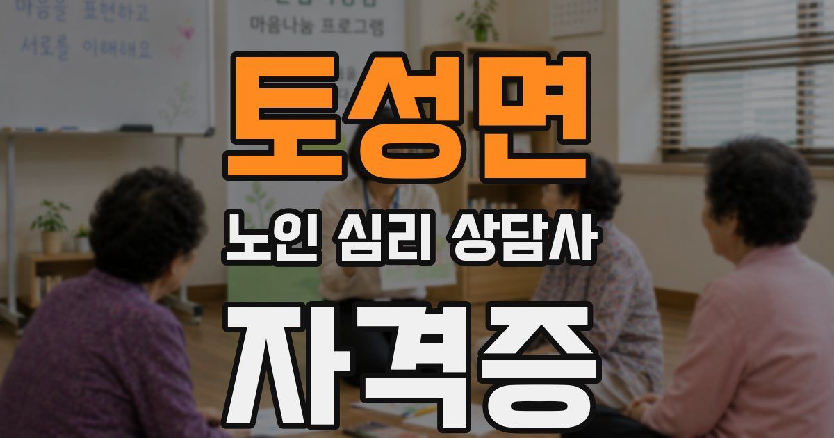 토성면 노인 심리 상담사 자격증