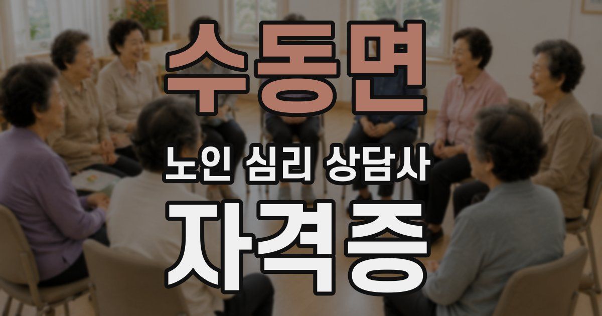 수동면 노인 심리 상담사 자격증