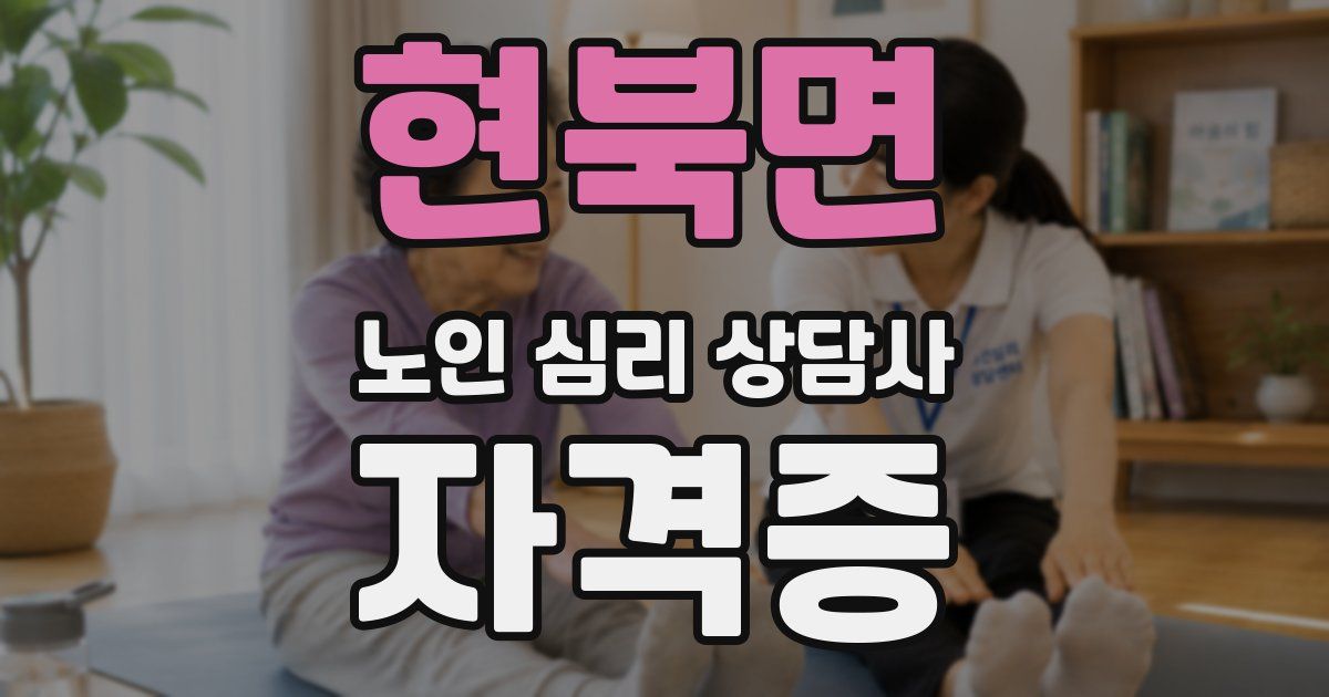 현북면 노인 심리 상담사 자격증