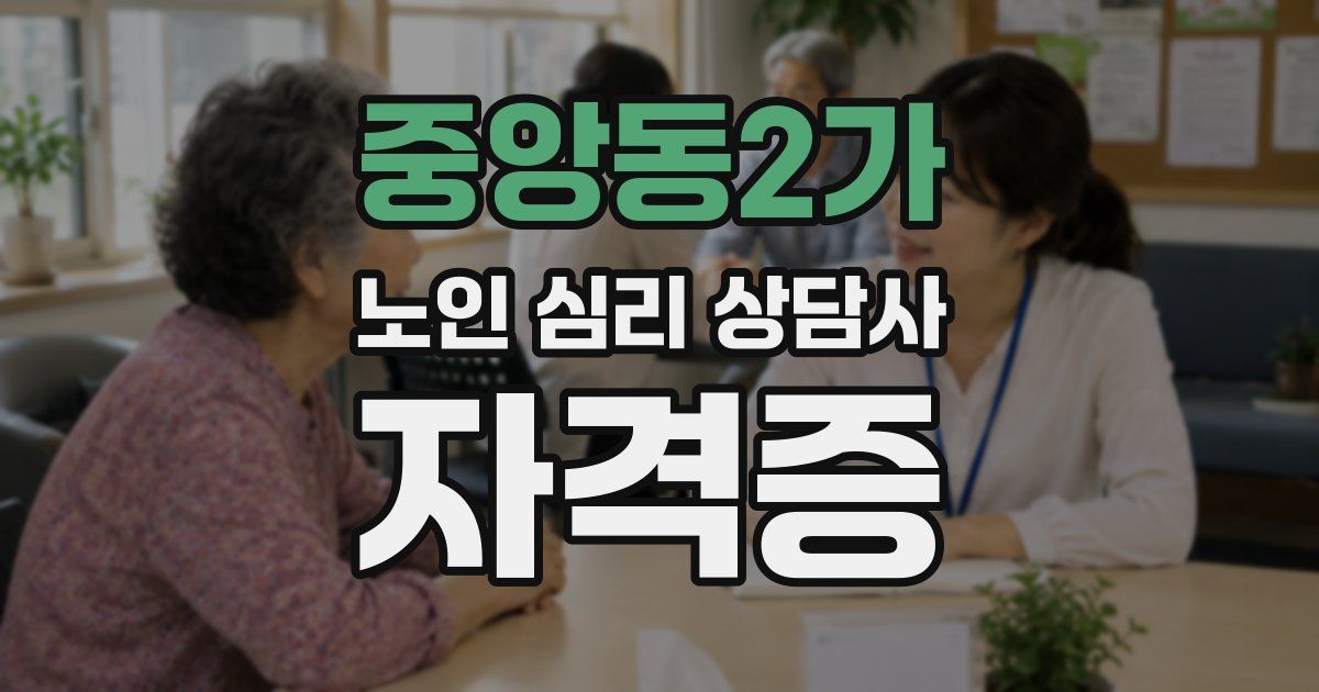 중앙동2가 노인 심리 상담사 자격증