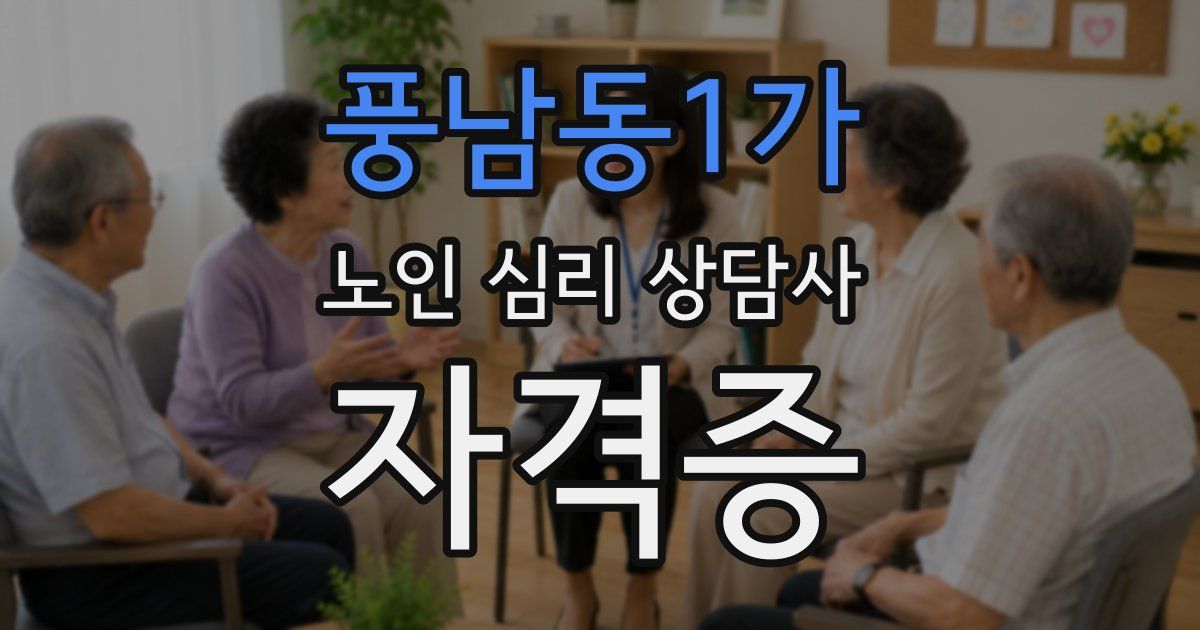 풍남동1가 노인 심리 상담사 자격증