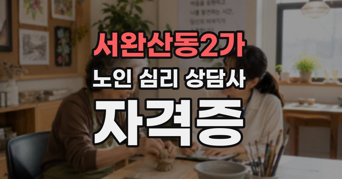 서완산동2가 노인 심리 상담사 자격증