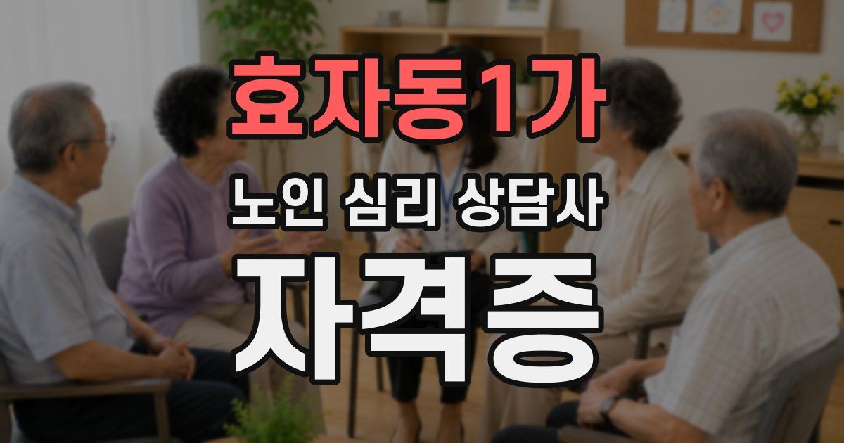 효자동1가 노인 심리 상담사 자격증