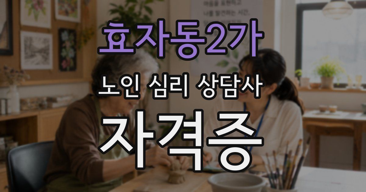 효자동2가 노인 심리 상담사 자격증