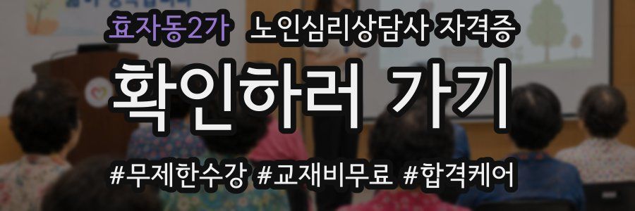 효자동2가 노인 심리 상담사 자격증