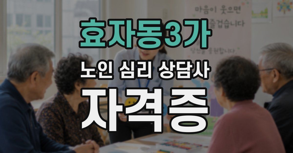 효자동3가 노인 심리 상담사 자격증