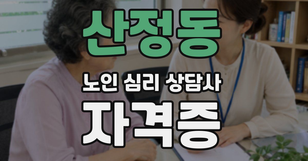 산정동 노인 심리 상담사 자격증