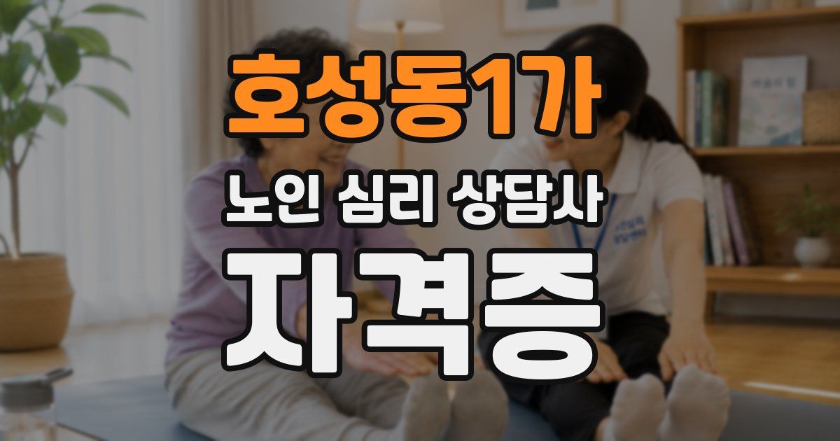 호성동1가 노인 심리 상담사 자격증