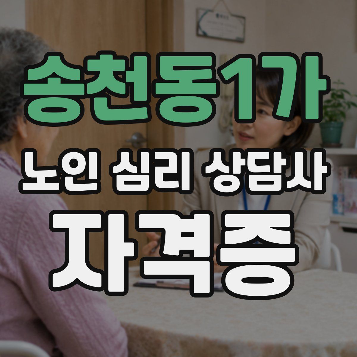 송천동1가 노인 심리 상담사 자격증